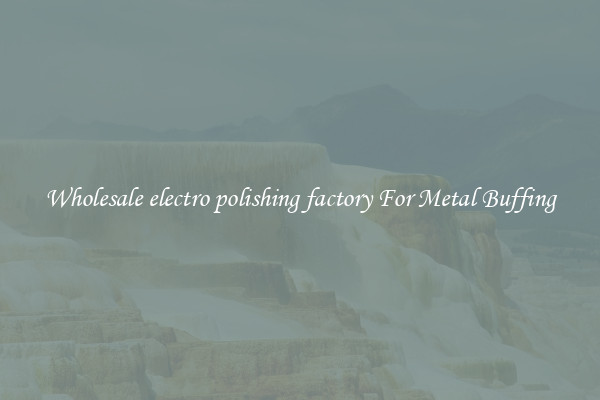  Wholesale electro polishing factory For Metal Buffing 