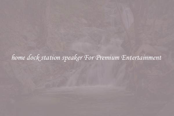 home dock station speaker For Premium Entertainment 