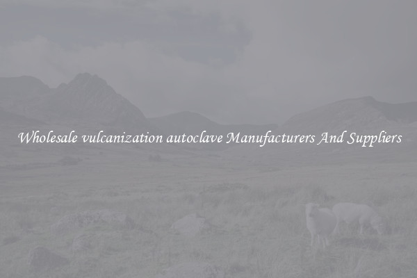Wholesale vulcanization autoclave Manufacturers And Suppliers