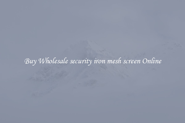 Buy Wholesale security iron mesh screen Online