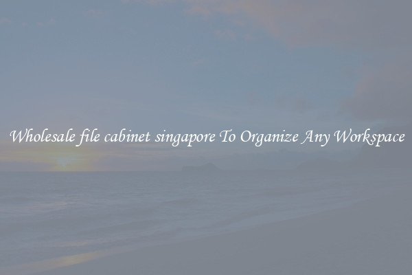 Wholesale file cabinet singapore To Organize Any Workspace