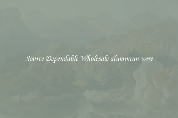 Source Dependable Wholesale aluminiun wire