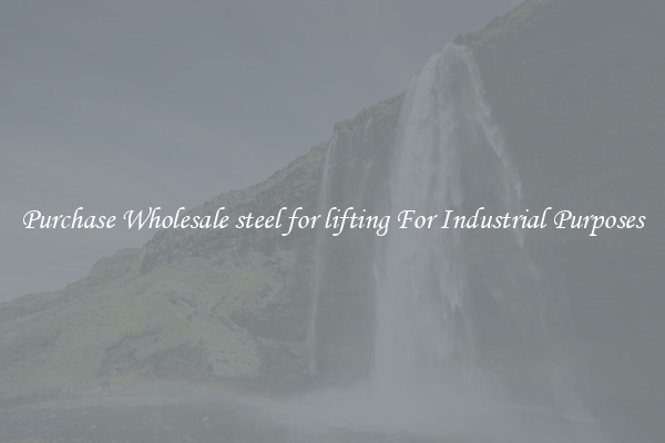 Purchase Wholesale steel for lifting For Industrial Purposes
