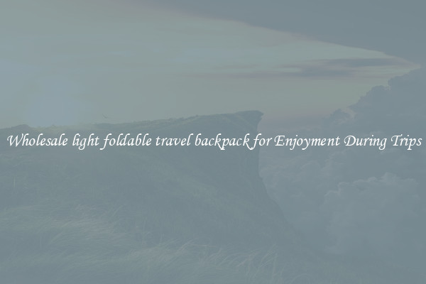 Wholesale light foldable travel backpack for Enjoyment During Trips