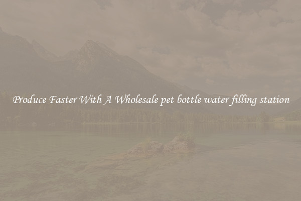 Produce Faster With A Wholesale pet bottle water filling station