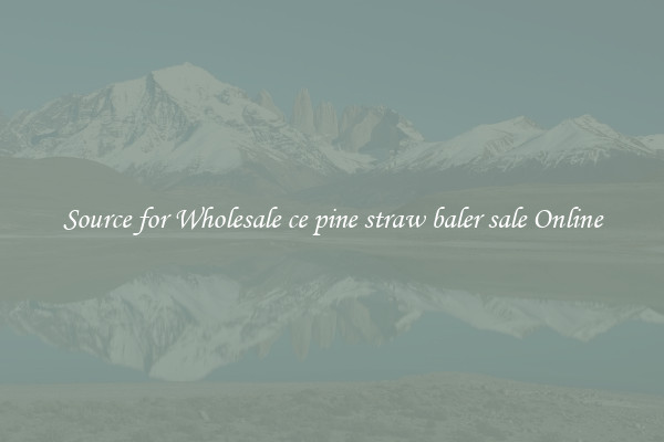 Source for Wholesale ce pine straw baler sale Online